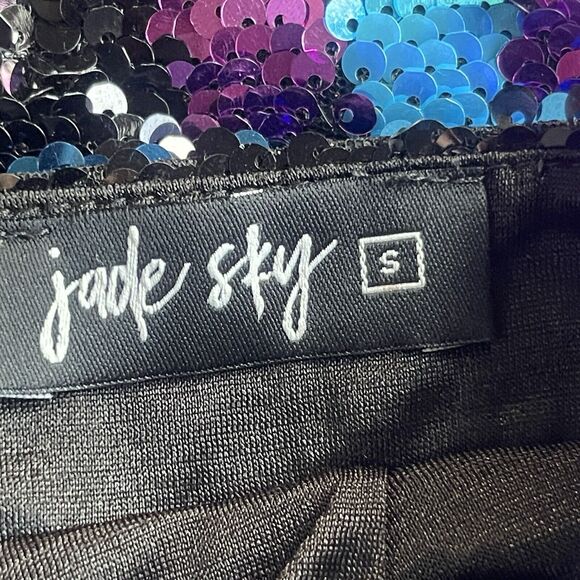 Jade Sky Sequin Trousers Womens Small Striped Rainbow Sparkly Festival Party - Picture 5 of 12